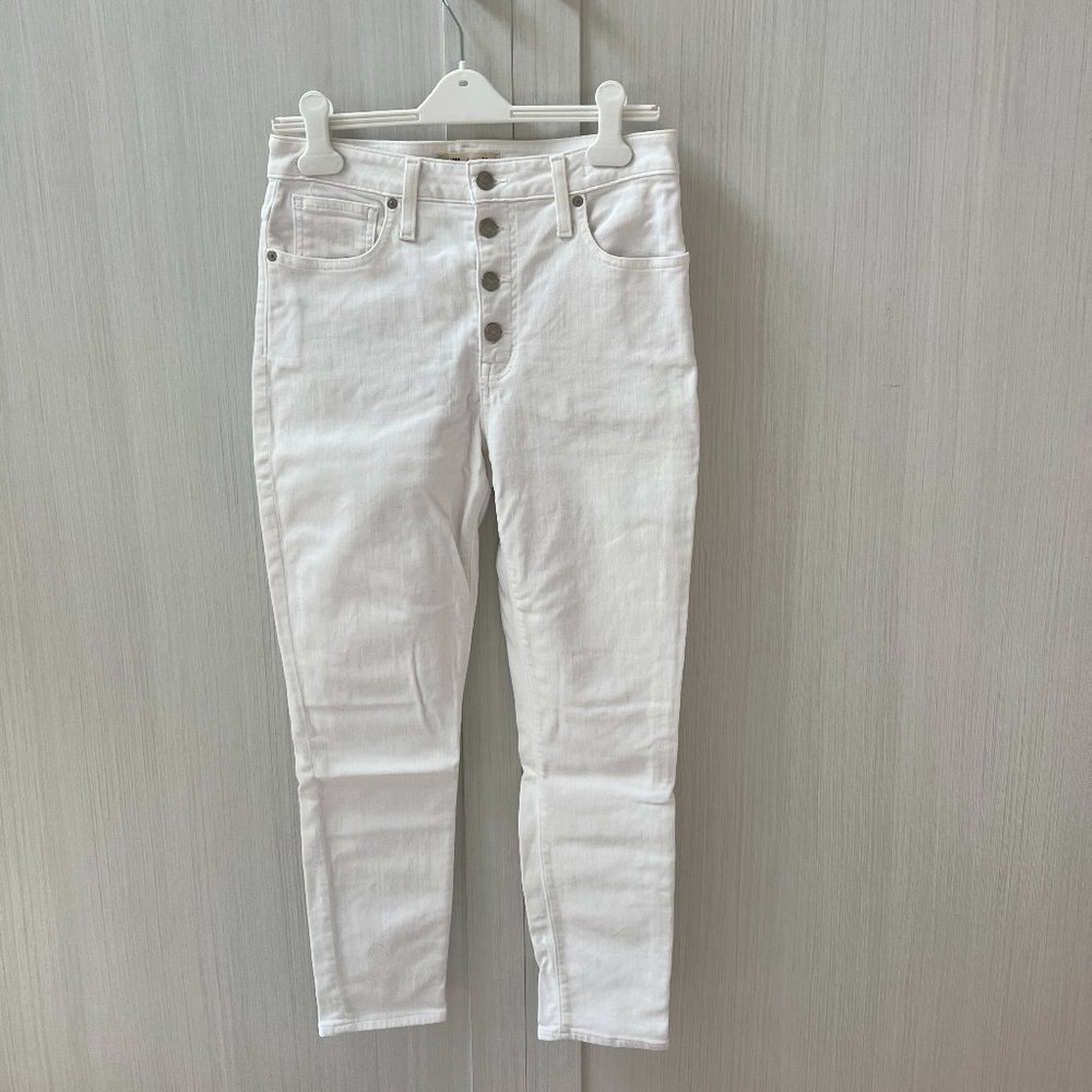 White Curvy High-Rise Skinny Crop Madewell Jeans